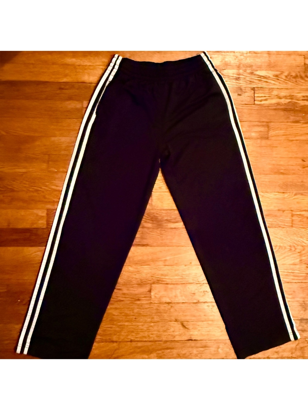 Boys' 14/16 (or women's small) Adidas Black Track Pants with White Stripes